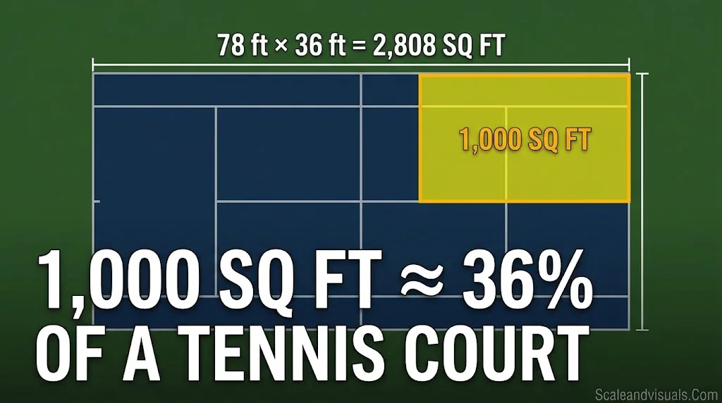 2,808 sq ft tenis court